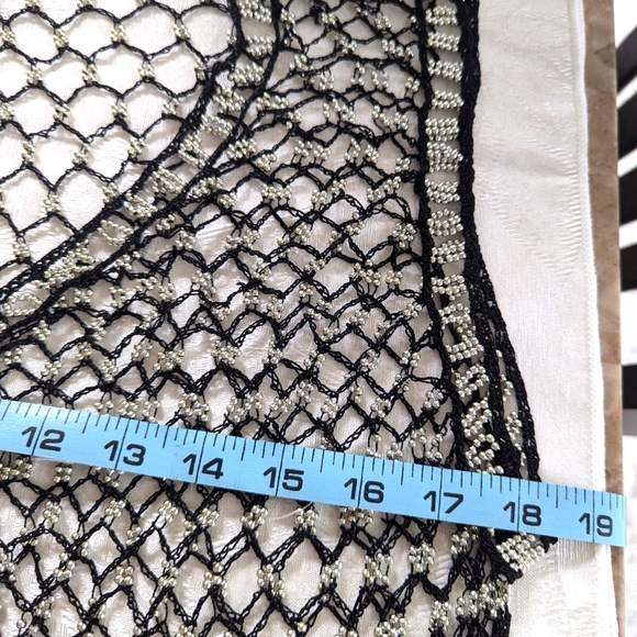 NWOT - Vest overlay - Black with silver beads - one size fits most - stretches - Picture 3 of 4